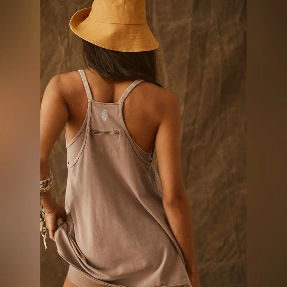 SOLD!! NEW Free People Custom Tie Dye Hot Shot Mini Dress | TIE DYE MOCHA LATTE - Picture 2 of 13